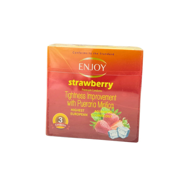 ENJOY Strawberry Flavor Condoms – Pack of 3