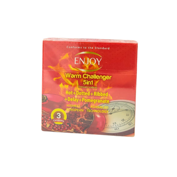 ENJOY Pomegranate Flavor Condoms – Pack of 3