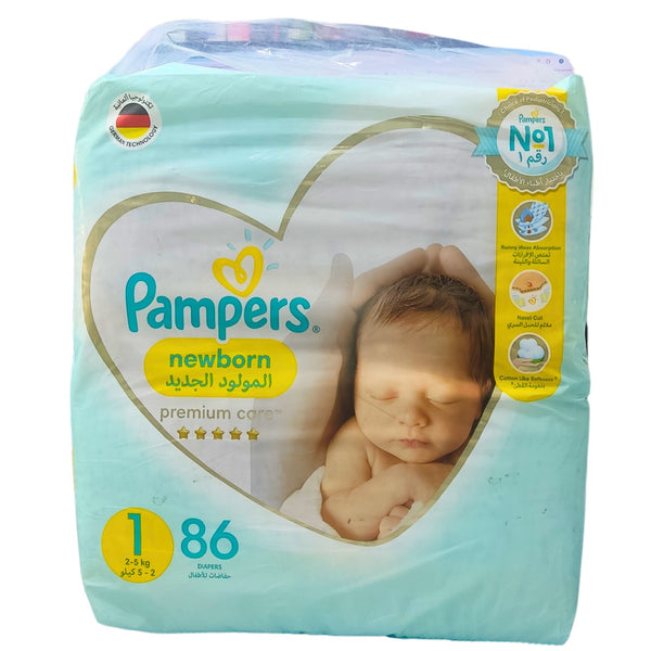 PAMPERS WHITE COMFORT NO 1, 86PCS