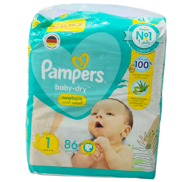 PAMPERS JUMBO PACK SIZE 1, 86PCS