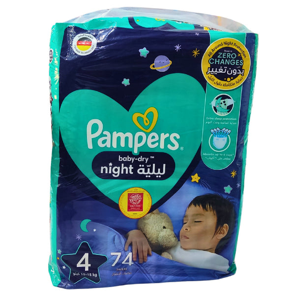 PAMPERS NIGHT PROTECTION MEGA SIZE 4 – 74PCS
