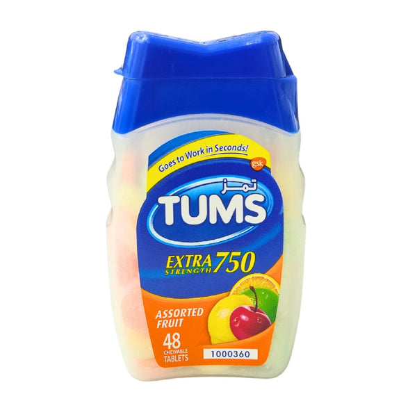 Tums Extra Strength 750mg Antacid Tablets 48