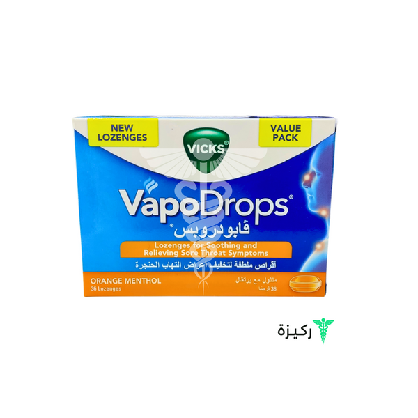 Vicks Vapodrops Menthol With Orange 36 Tablets