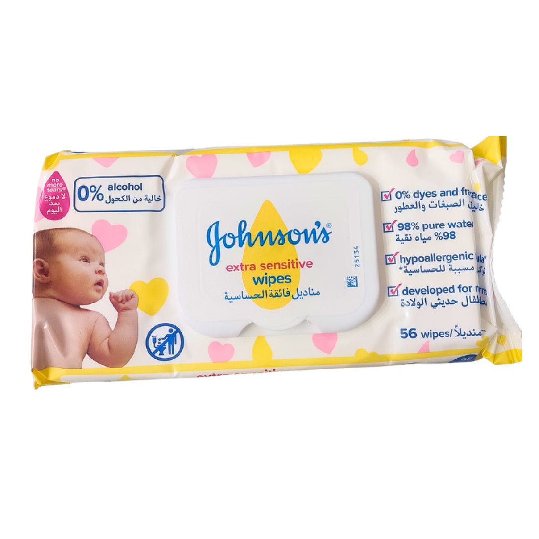 JOHNSON'S Extra Sensitive Baby Wipes 56 pcs