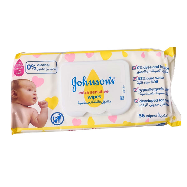 JOHNSON'S Extra Sensitive Baby Wipes 56 pcs