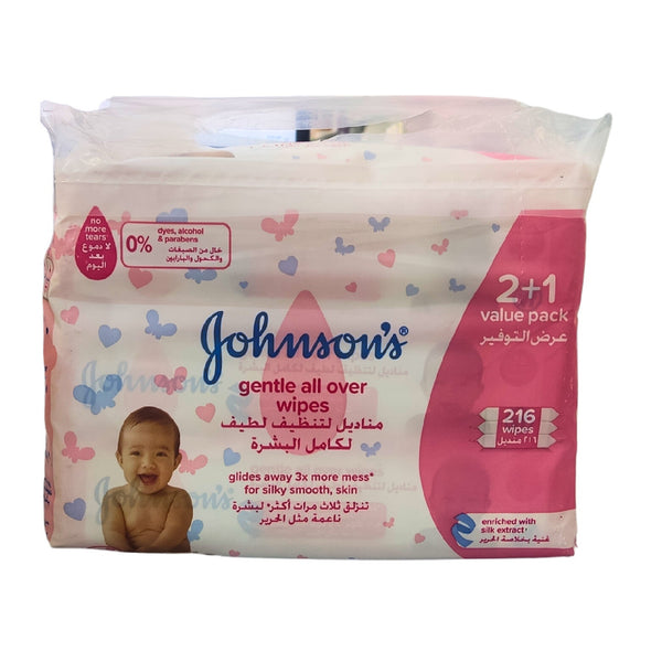 JOHNSON'S Baby Gentle All Over Wipes 2+1 x 56 pcs