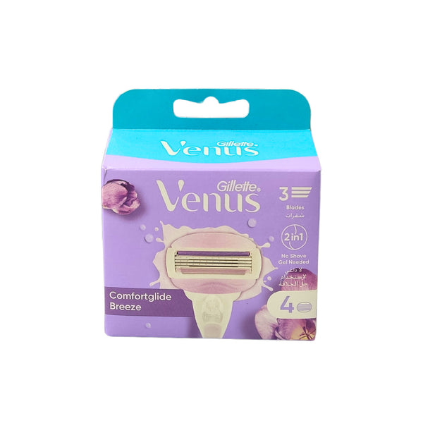 Venus Breeze Razor Refills – 3 Blades For Smooth & Easy Shave (4 Pcs)
