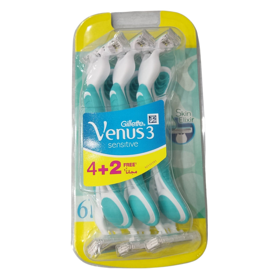Gillette Venus 3 Sensitive  Smooth Razors For Sensitive Skin 4+2 Free