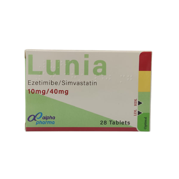 LUNIA 10MG/40MG CHOLESTEROL CONTROL 28 TABLETS