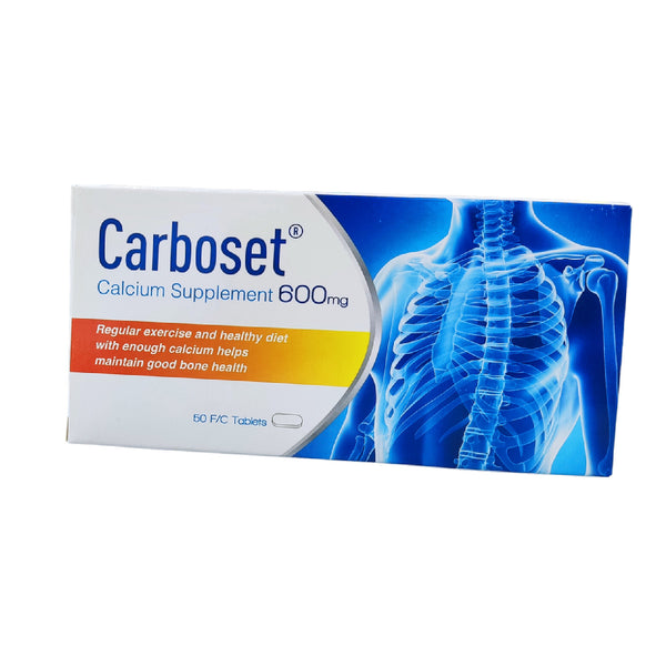 Carboset calcium supplement 600 mg 50 tab