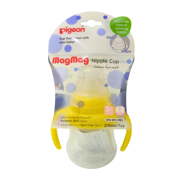 PIGEON Yellow Step 1 Nipple Cup +3m 200ml