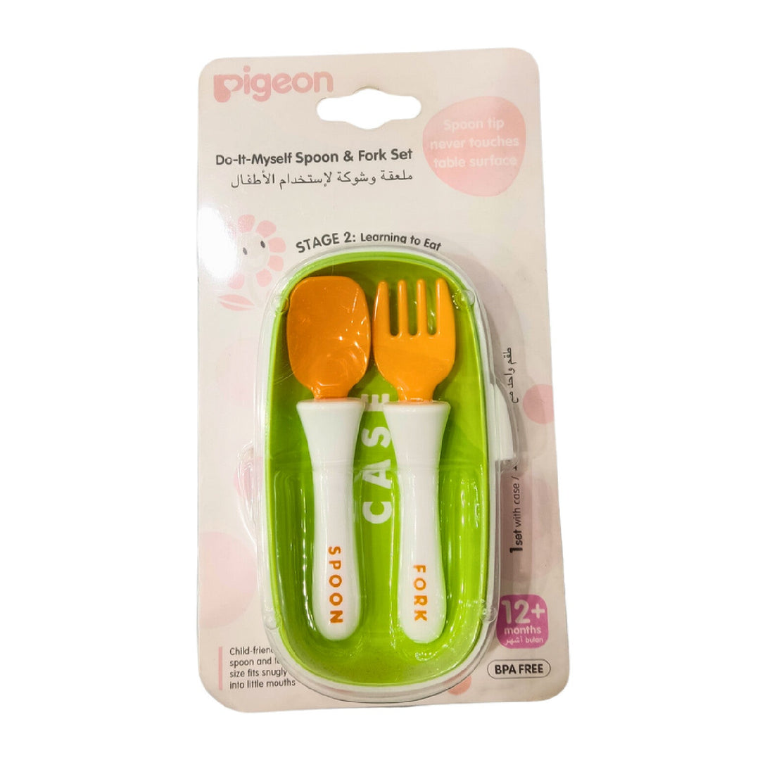 PIGEON Baby Spoon & Fork Set +12m