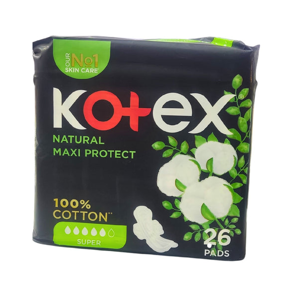 Kotex Natural Maxi Thick Pads Super – 26 pcs