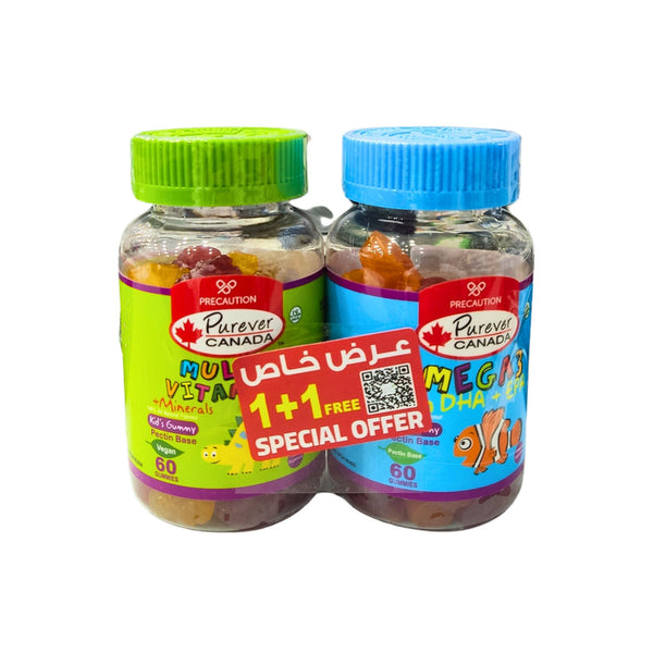 Multi Vitamin + Omega 3 Kids 60 Gummies Purever