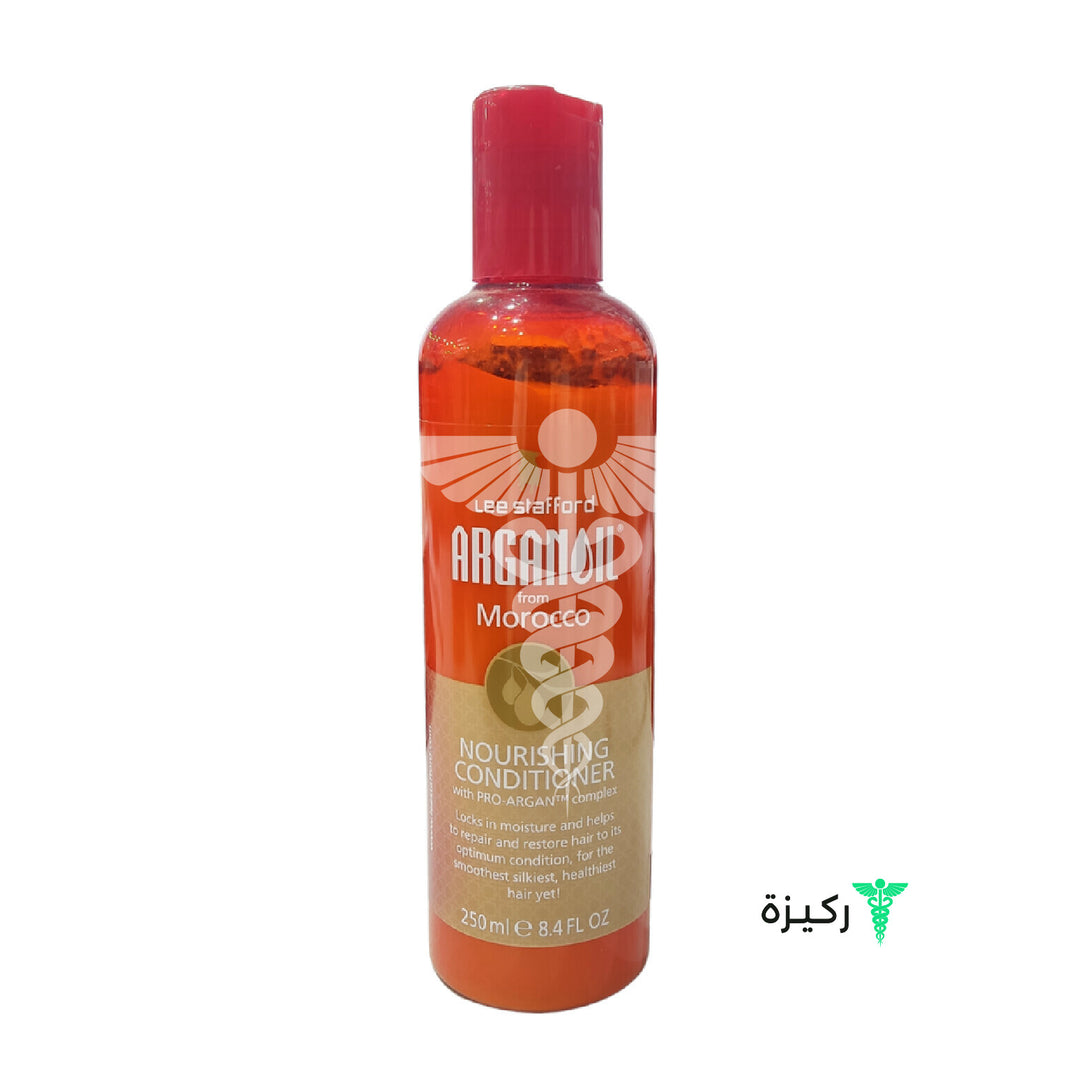 A bottle of Lee Stafford Argan Oil conditioner, 250ml.